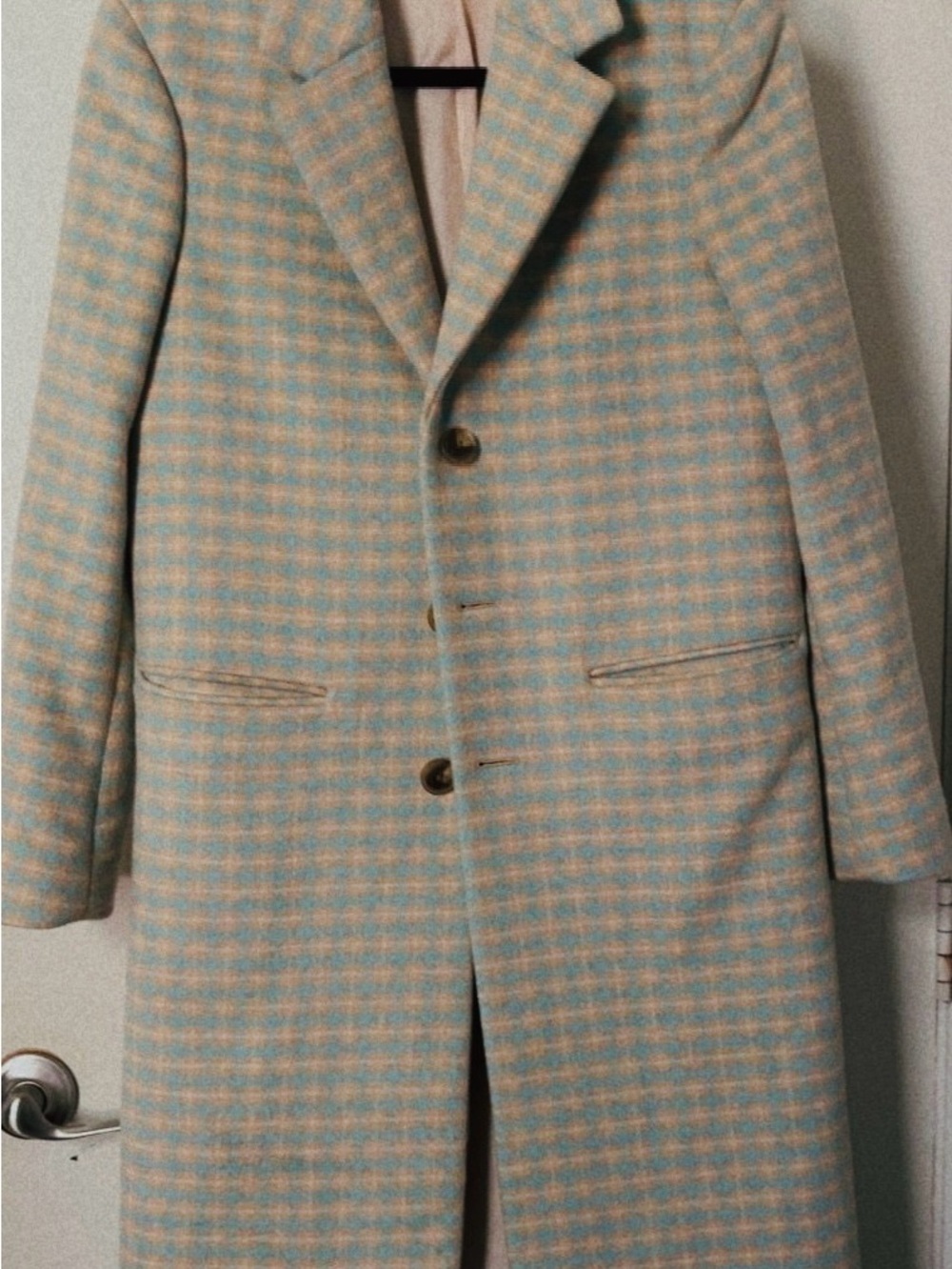 SATURDAY’S NYC Morgan Tartan Overcoat Almond Oil